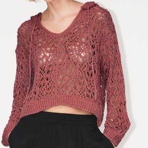 Zara hooded knit sweatshirt